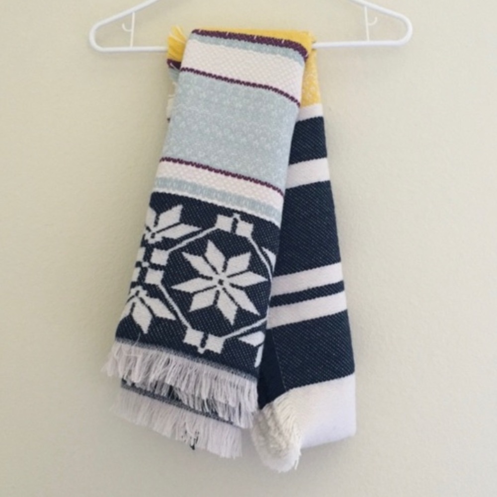 🆕 Anthropologie Madison 88 blue stripe blanket scarf